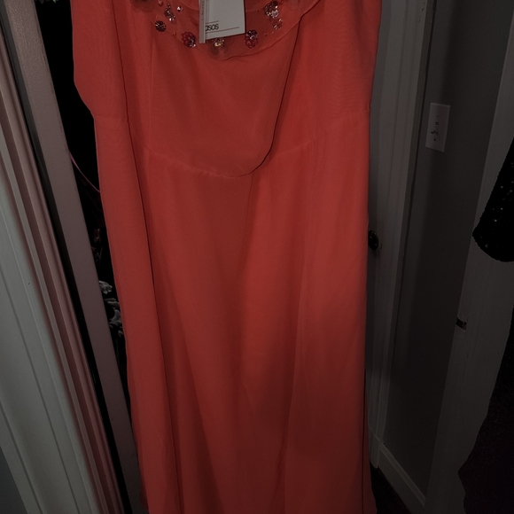 NWT ASOS CURVE NEON ORANGE EMBELLISHED DRESS SIZE 18 - Picture 7 of 13